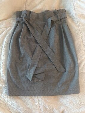 H&M Gray Paperbag Waist Pencil Skirt with Tie